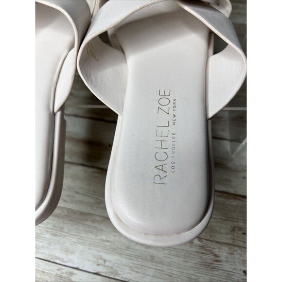 Rachel Zoe Women Sandals 7M Pale Pink/White Open Toe Slip On Block Heel - Picture 5 of 14